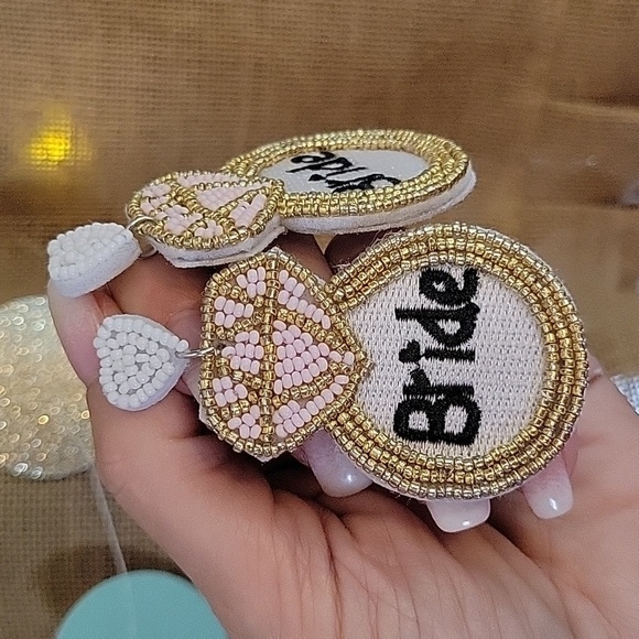 Hand Crafted Jewelry - Bridal Rice Bead Earrings